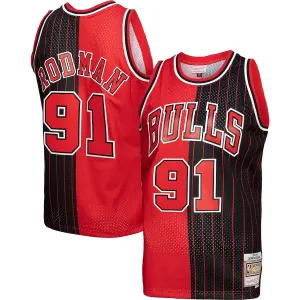 Dennis Rodman Chicago Bulls Mitchell & Ness Hardwood Classics 1995/96 Split Swingman Trikot
