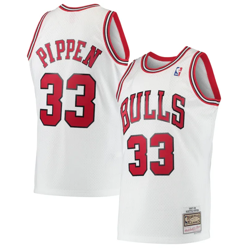 Scottie Pippen Maillot Swingman des Hardwood Classics des Chicago Bulls Mitchell & Ness - Blanc