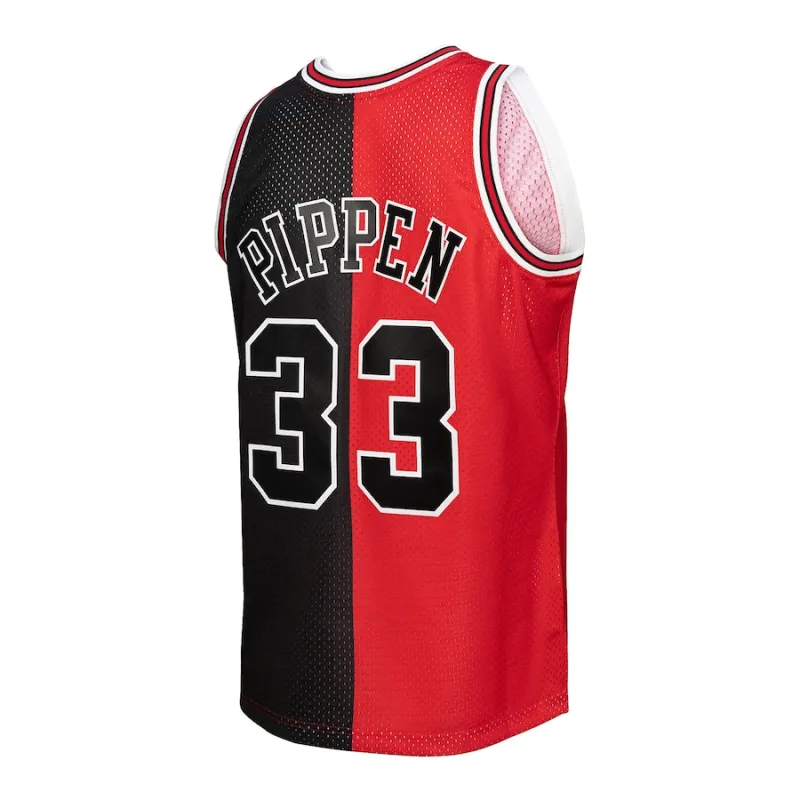 Scottie Pippen Camiseta Swingman Split de los Hardwood Classics 1997/98 de los Chicago Bulls Mitchell & Ness - Rojo/Negro