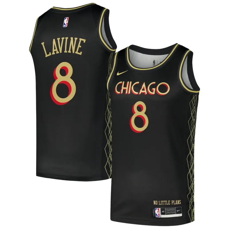 Zach LaVine Maillot du joueur Swingman Nike des Chicago Bulls - Édition Ville - Noir