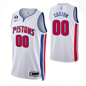 Maglia personalizzata, Detroit Pistons, 2022/23 - Edizione Associazione - Bianco