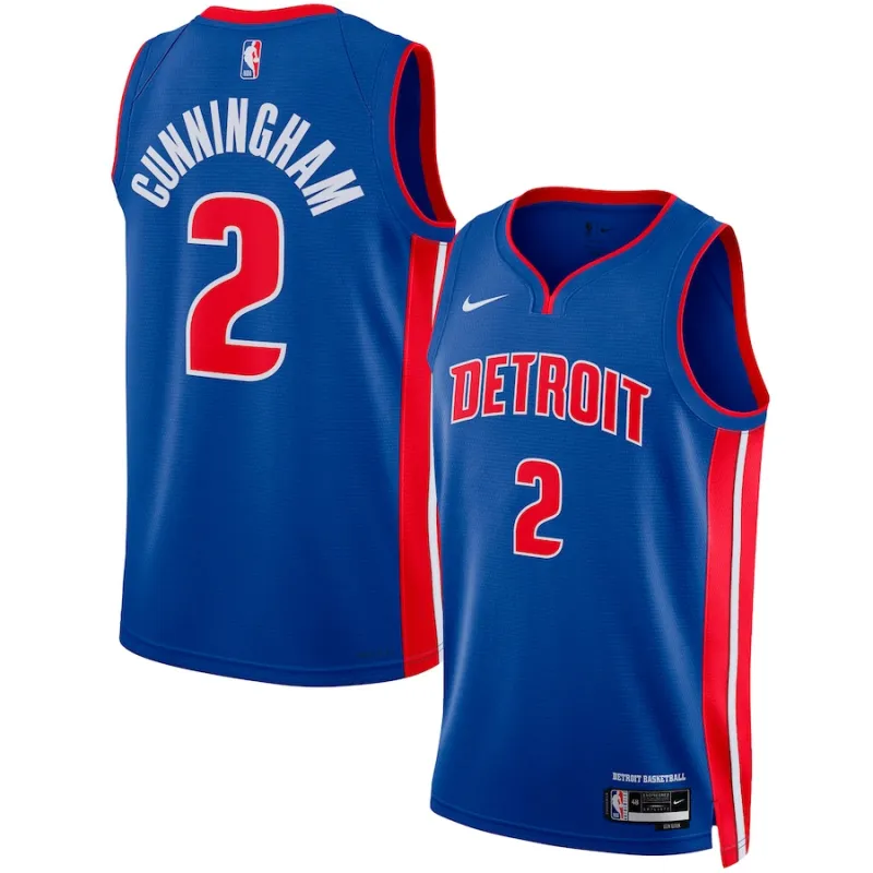 Cade Cunningham, Camiseta Swingman unisex de los Detroit Pistons - Edición Ícono - Azul