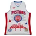 Detroit Pistons Camiseta de moda Hardwood Classics de Mitchell & Ness x Tats Cru - Blanco