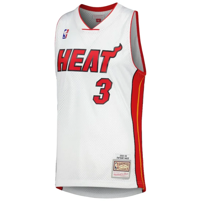 Dwyane Wade, Maillot Swingman de l'édition classique 2005/06 des Miami Heat de Mitchell & Ness - Blanc
