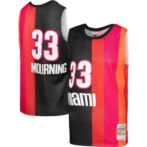 Maillot Alonzo Mourning Miami Heat Mitchell & Ness Hardwood Classics 2005/06 Split Swingman