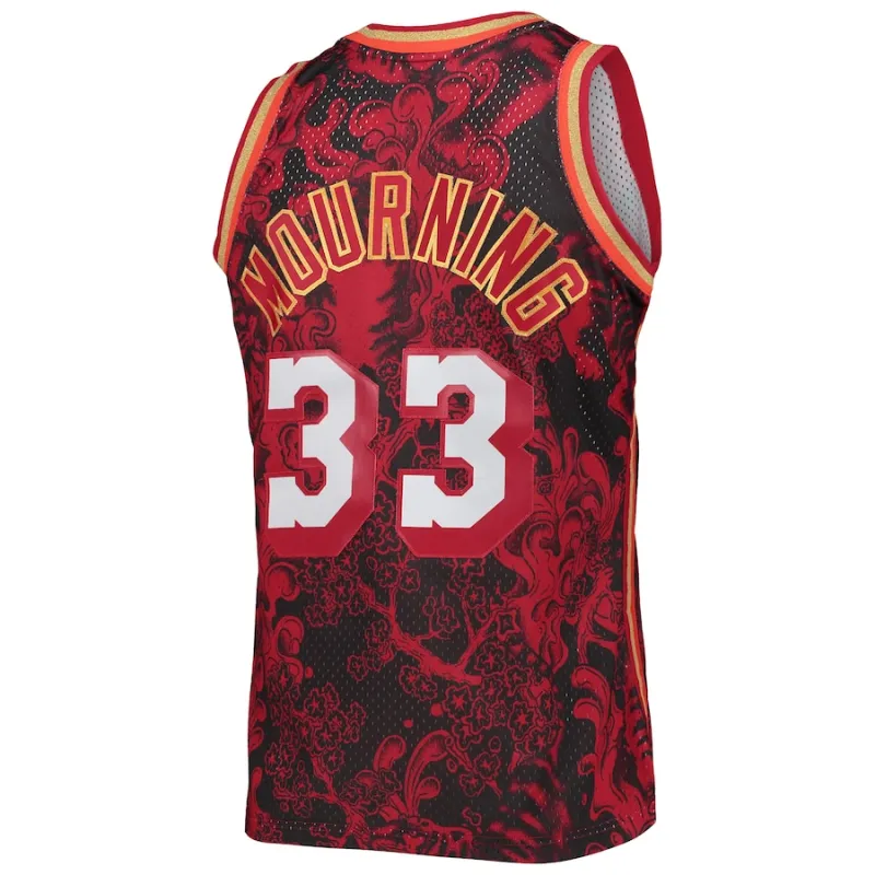 Maillot Alonzo Mourning Miami Heat Mitchell & Ness 1996/97 Hardwood Classics Nouvel An lunaire