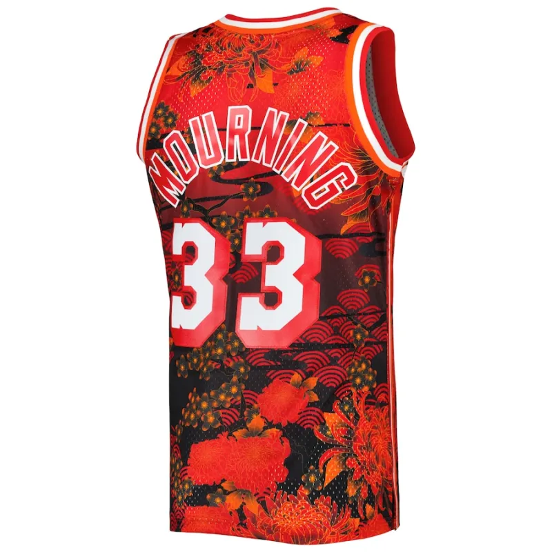 Maillot Alonzo Mourning Miami Heat Mitchell & Ness 1996/97 Hardwood Classics Nouvel An lunaire