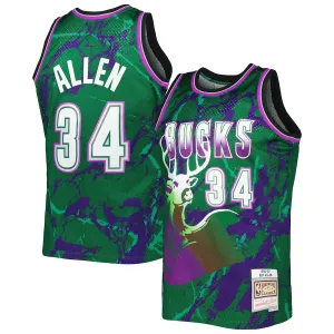 Ray Allen, Milwaukee Bucks Mitchell & Ness 1996/97 Klassisches Marmor Swingman-Trikot - Grün