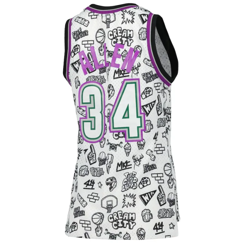Oscar Robertson, Maillot Swingman Split des Hardwood Classics 1971/72 de Mitchell & Ness des Milwaukee Bucks - Vert/Rouge