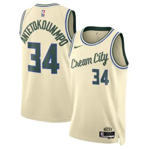 Milwaukee Bucks Giannis Antetokounmpo 2025/26 Trikot - Stadtedition - Creme
