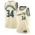 Milwaukee Bucks Giannis Antetokounmpo 2025/26 Maillot - Édition Ville - Crème
