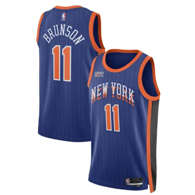 Le maillot de Jalen Brunson, New York Knicks, 2023/2024 - Édition Ville, Bleu