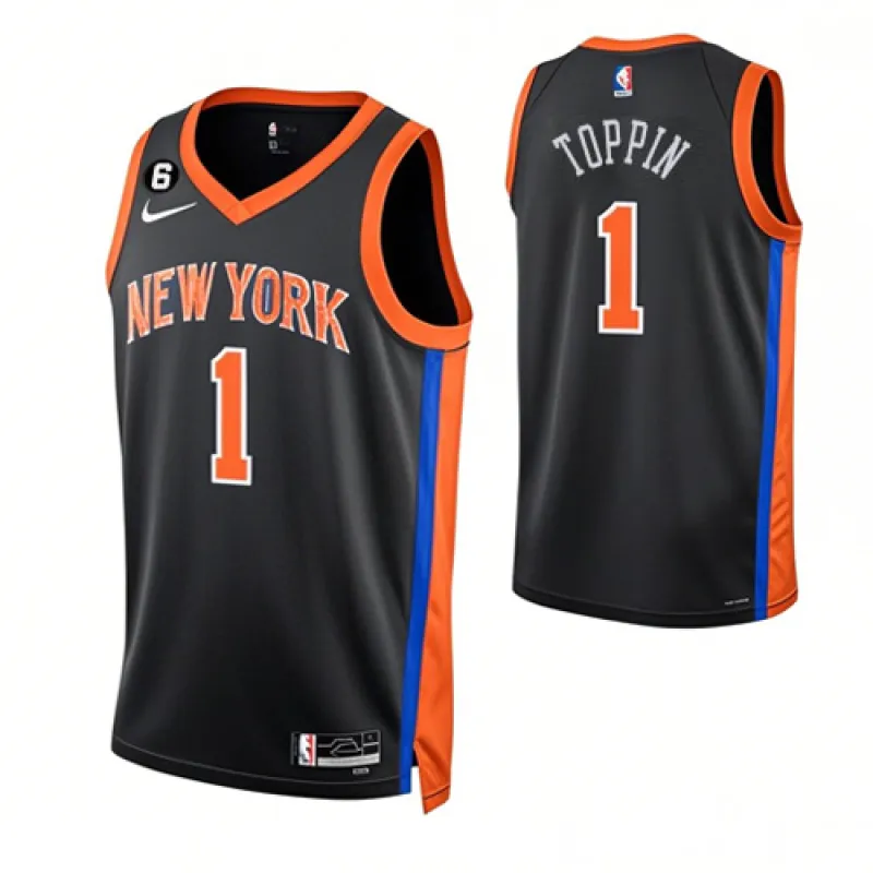 Le maillot d'Obi Toppin, New York Knicks, 2022/2023 - Édition Ville en Rabais, Bleu