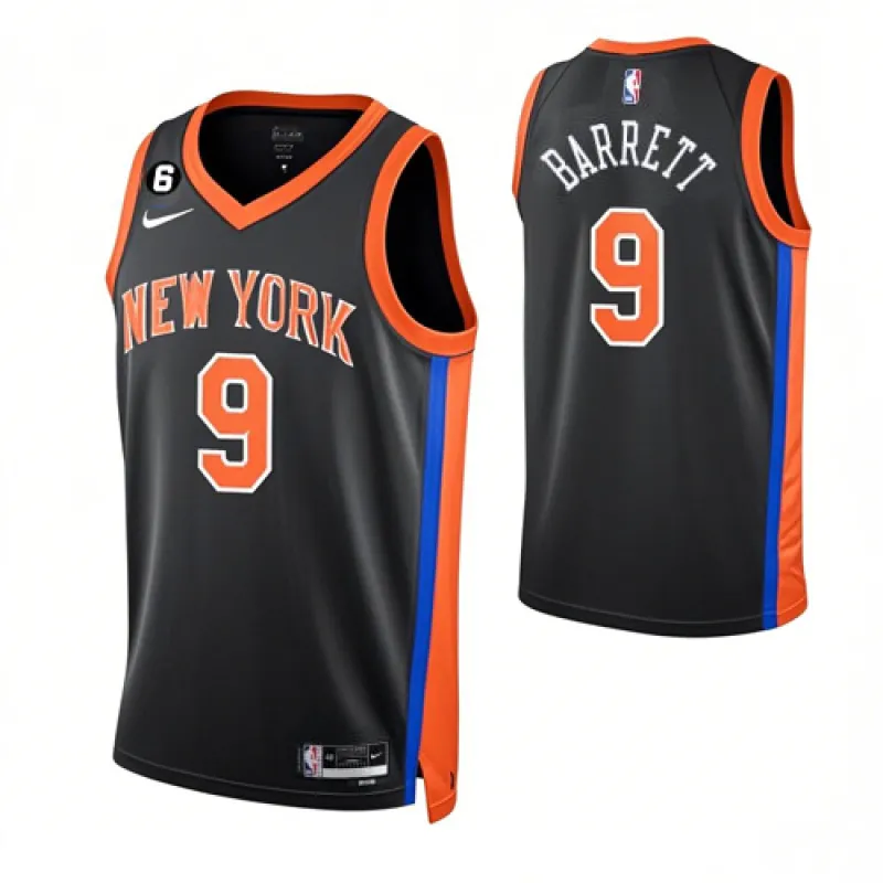 Le maillot de RJ Barrett, New York Knicks, Édition Ville 2022/2023, Noir