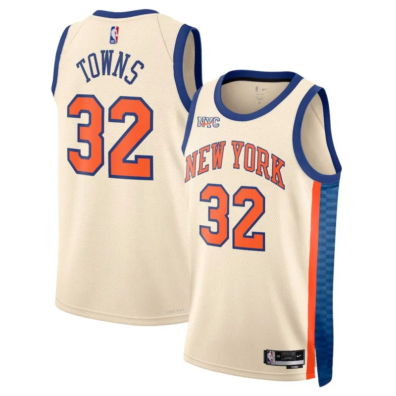Maillot City Edition Swingman crème New York Knicks Karl-Anthony Towns 2025/26