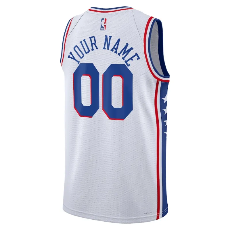 Philadelphia 76ers Unisex 2022/23 Saison Swingman Angepasstes Jersey - Association-Edition - Weiß