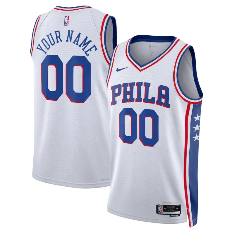 Philadelphia 76ers Unisex 2022/23 Saison Swingman Angepasstes Jersey - Association-Edition - Weiß