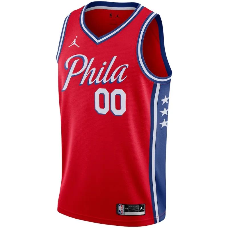 Philadelphia 76ers Jordan Brand Maglia personalizzata Swingman - Edizione Dichiarazione - Rosso