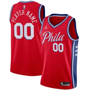 Philadelphia 76ers Jordan Brand Maglia personalizzata Swingman - Edizione Dichiarazione - Rosso