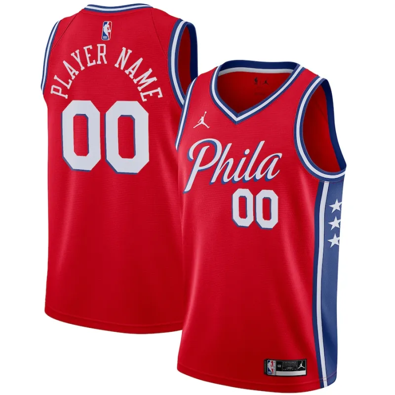 Philadelphia 76ers Jordan Brand Maglia personalizzata Swingman - Edizione Dichiarazione - Rosso