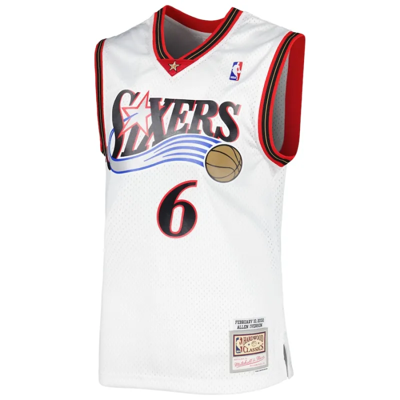 Allen Iverson Philadelphia 76ers Mitchell & Ness 2001/2002 Klassische Edition Swingman Jersey - Weiß