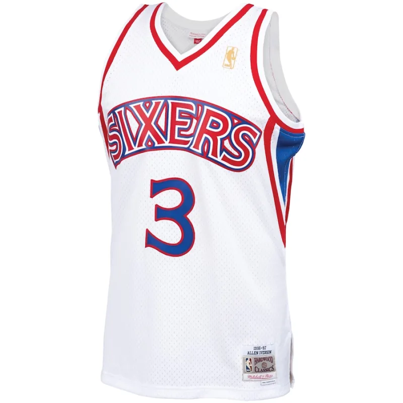 Allen Iverson Philadelphia 76ers Mitchell & Ness 1996/97 Classic Edition Swingman Jersey - White