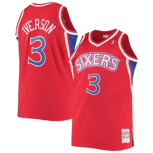 Allen Iverson Philadelphia 76ers Mitchell & Ness 1996/1997 Big & Tall Hardwood Classics Swingman Jersey - Rot