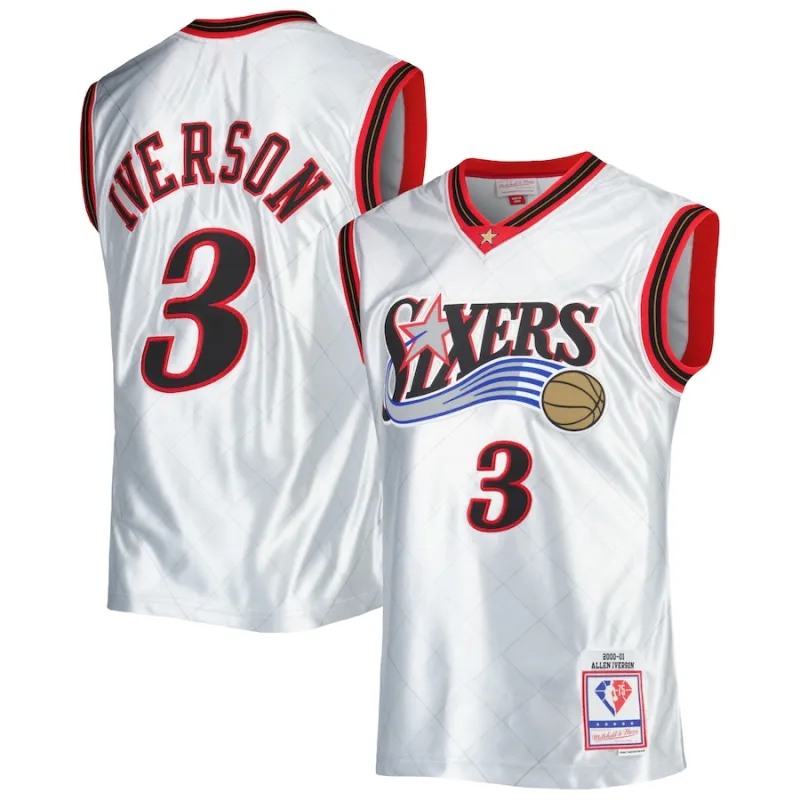 Philadelphia 76ers Allen Iverson 2000/01 Mitchell & Ness Hardwood Classics 75th Anniversary Trikot