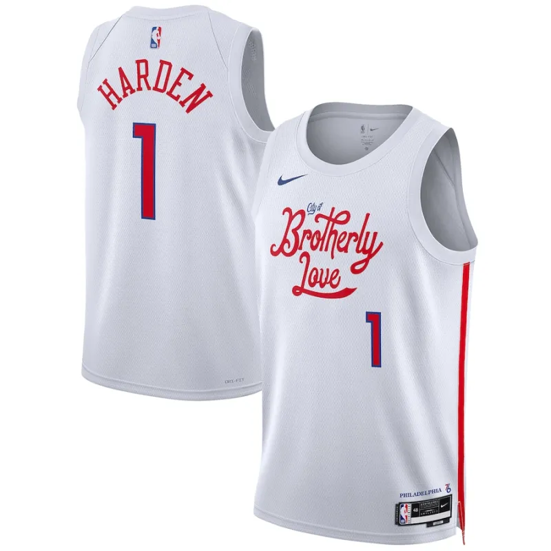 James Harden Philadelphia 76ers Unisex 2022/23 Saison Swingman Jersey - City Edition - Weiß