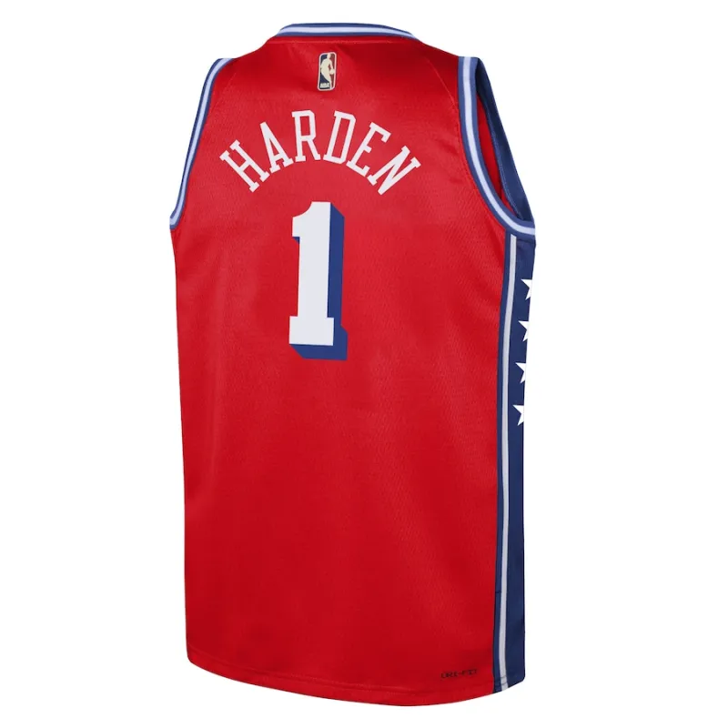 James Harden Philadelphia 76ers Brand Jordan Maglia Swingman per Giovani - Edizione Statement - Rosso