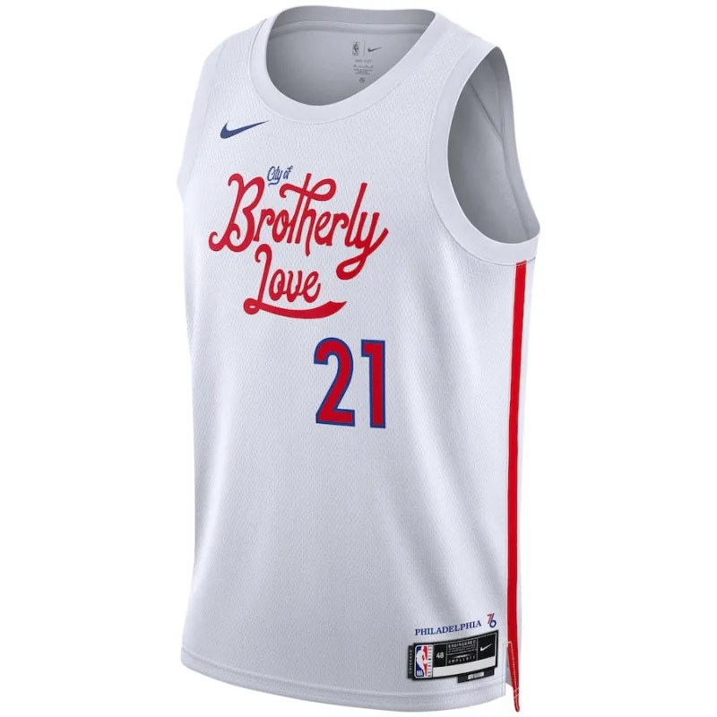 Joel Embiid Philadelphia 76ers Unisex 2022/23 Saison Swingman Jersey - City Edition - Weiß