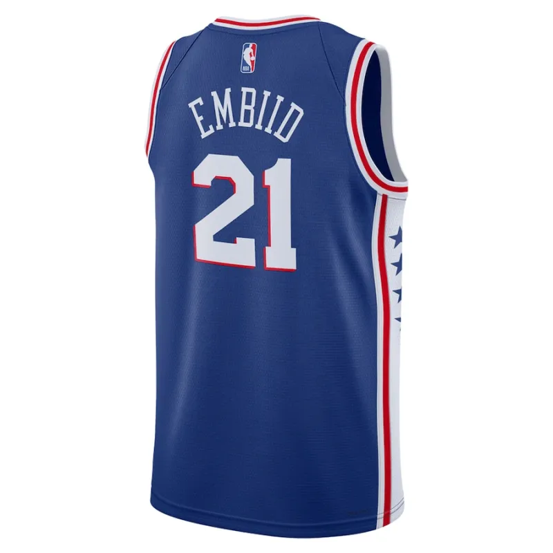 Joel Embiid Philadelphia 76ers Maillot Swingman Unisexe - Édition Icône - Bleu Royal