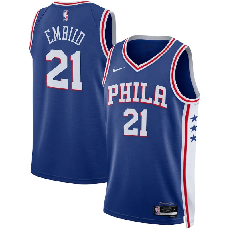 Joel Embiid Philadelphia 76ers Maillot Swingman Unisexe - Édition Icône - Bleu Royal