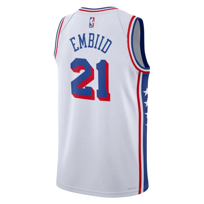 Joel Embiid Philadelphia 76ers Camiseta Swingman Unisex - Edición Asociación - Blanco