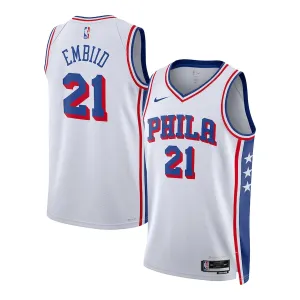 Joel Embiid Philadelphia 76ers Maglia Swingman Unisex - Edizione Associazione - Bianco