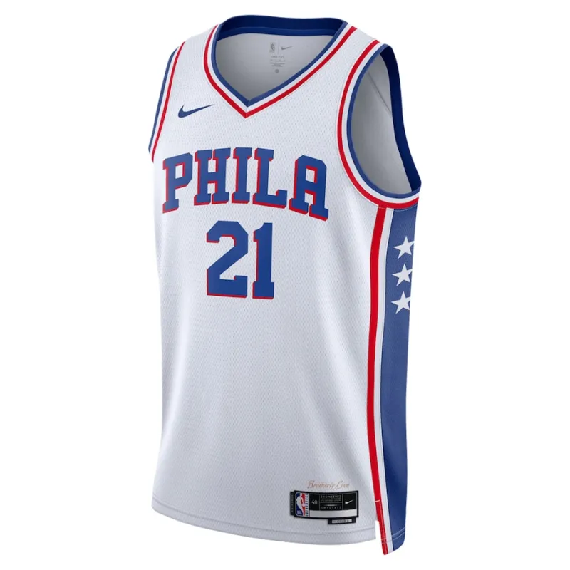 Joel Embiid Philadelphia 76ers Maillot Swingman Unisexe - Édition Association - Blanc