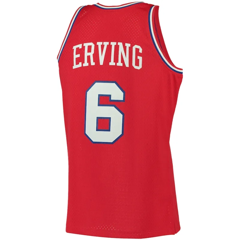 Julius Erving Philadelphia 76ers Mitchell & Ness Maglia Hardwood Classics Classica 1982/83 per Donne - Rosso