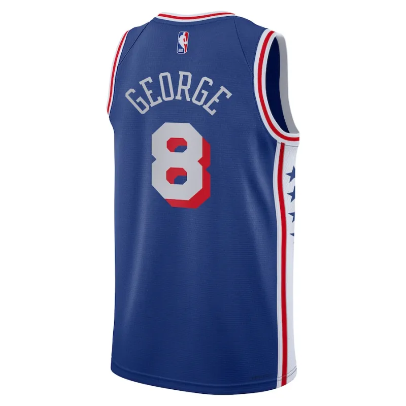 Paul George Philadelphia 76ers Maglia Swingman per Giovani - Edizione Icone - Blu Reale