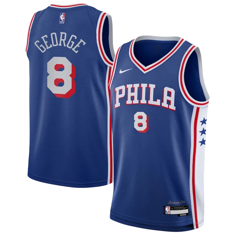 Paul George Philadelphia 76ers Maglia Swingman per Giovani - Edizione Icone - Blu Reale