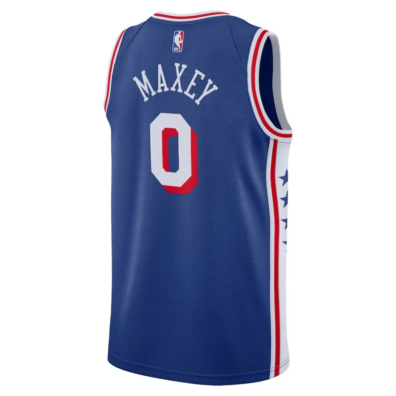Tyrese Maxey Philadelphia 76ers Maillot Swingman Unisexe - Édition Icône - Bleu Royal
