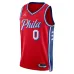 Tyrese Maxey Philadelphia 76ers Maillot Swingman Unisexe de la Marque Jordan - Édition Déclaration - Rouge
