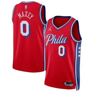 Tyrese Maxey Philadelphia 76ers Maglia Swingman Unisex della Marca Jordan - Edizione Dichiarazione - Rosso