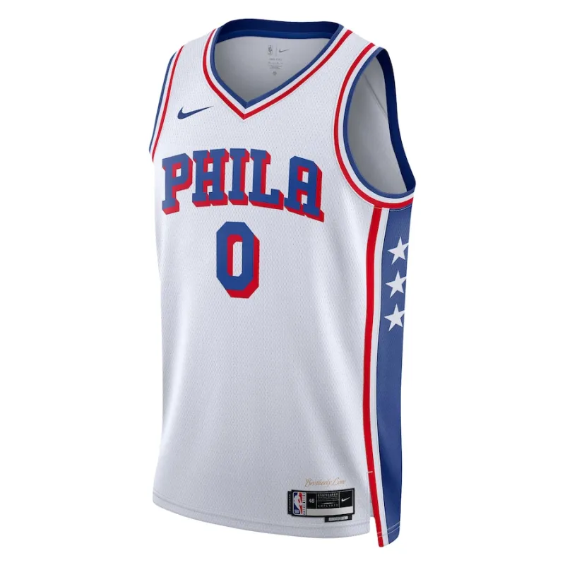Tyrese Maxey Philadelphia 76ers Camiseta Swingman Unisex - Edición Asociación - Blanco
