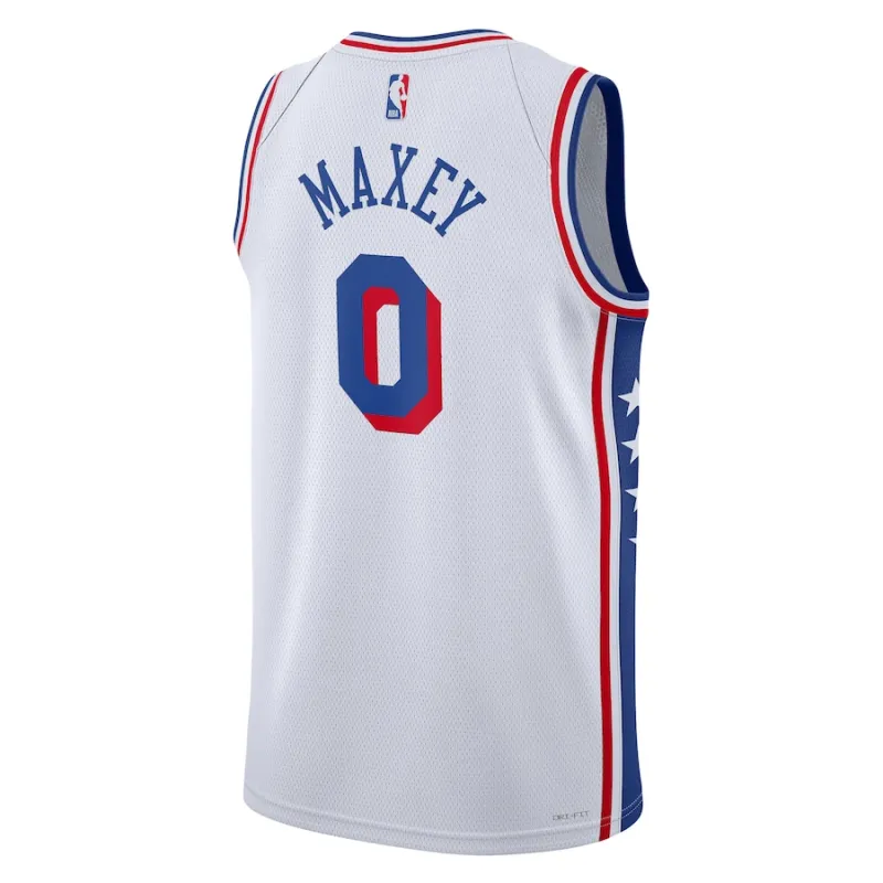 Tyrese Maxey Philadelphia 76ers Camiseta Swingman Unisex - Edición Asociación - Blanco
