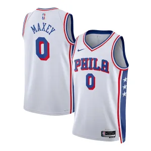 Tyrese Maxey Philadelphia 76ers Maglia Swingman Unisex - Edizione Associazione - Bianco