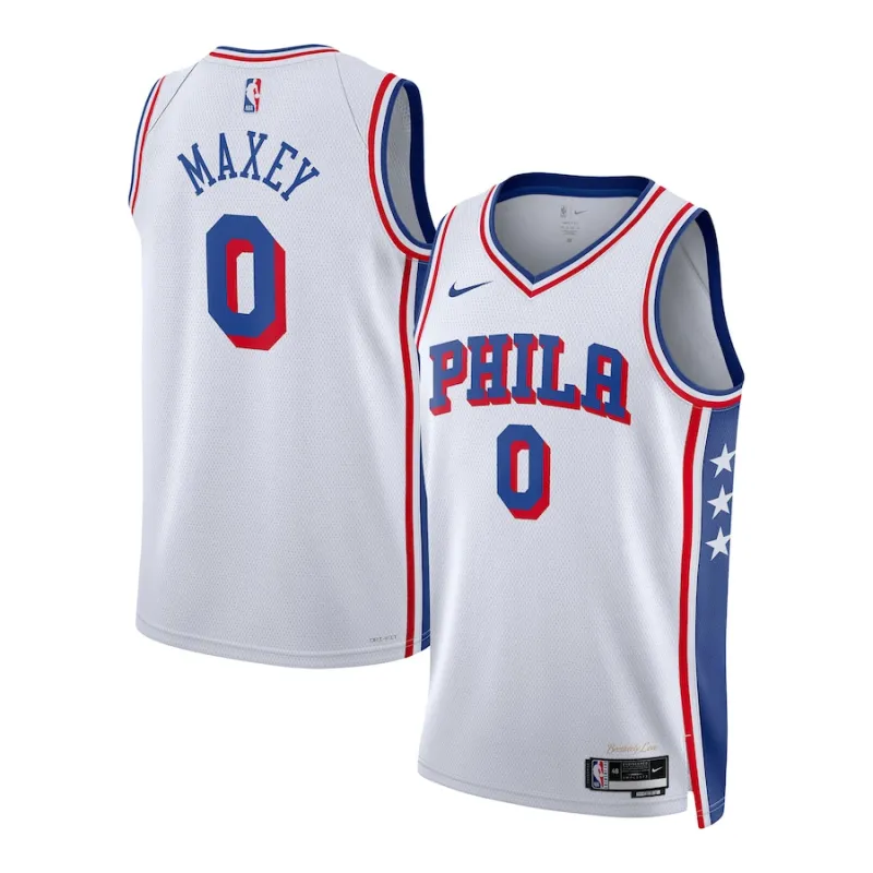 Tyrese Maxey Philadelphia 76ers Camiseta Swingman Unisex - Edición Asociación - Blanco