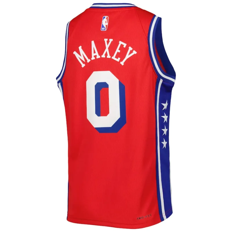Tyrese Maxey Philadelphia 76ers Maglia Swingman per Giovani della Marca Jordan - Edizione Dichiarazione - Rosso
