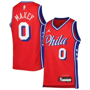 Tyrese Maxey Philadelphia 76ers Maglia Swingman per Giovani della Marca Jordan - Edizione Dichiarazione - Rosso