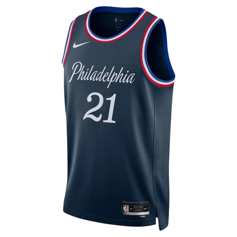 Philadelphia 76ers Joel Embiid 2025/26 Maillot Swingman - Édition Ville - Bleu