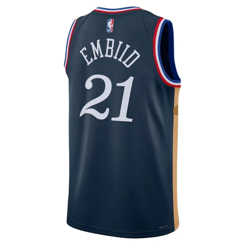 Philadelphia 76ers Joel Embiid 2025/26 Maillot Swingman - Édition Ville - Bleu